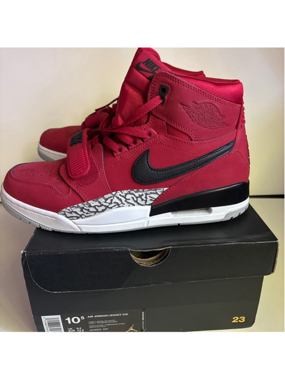 Men's Nike Air Jordan Legacy 312 Sneakers Red Black Size 10.5 Don C collab
